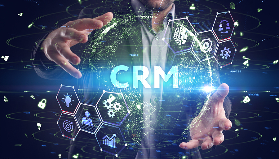 CRM Customer Relationship Management with globe