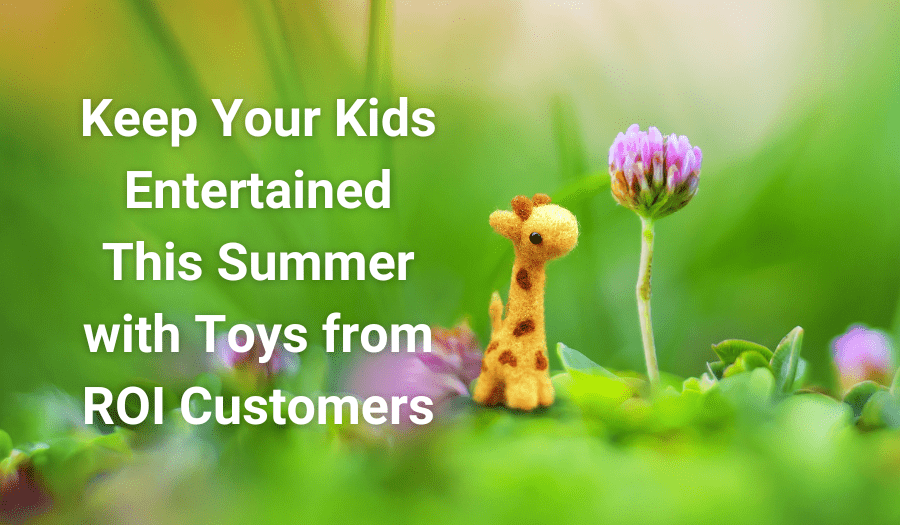 toy giraffe in summery outdoor setting