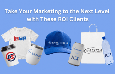 various products where a logo can be added - hat, shopping bag, drink cup and can, water bottle, coffee mug - for marketing